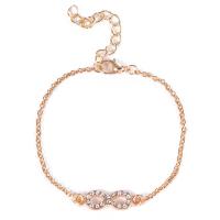 Zinc Alloy Rhinestone Bracelets, with 1.97inch extender chain, Number 8, plated, fashion jewelry & for woman & with rhinestone Approx 6.3 Inch [