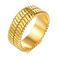 ステンレス指輪, 304ステンレススチール, 18Kゴールドメッキ, ファッションジュエリー & 異なるサイズの選択 & 女性用, 金色, 6.8mm, 売り手 パソコン[