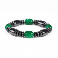 Magnetic Hematite Bracelets, Magnet, with Glass Beads, fashion jewelry & Unisex Approx 7.08-7.48 Inch 