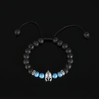 Gemstone Bracelets, with Nylon Cord & Zinc Alloy, fashion jewelry & Unisex Approx 7.09-7.48 Inch [
