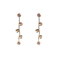 Cubic Zircon Brass Earring, Copper Alloy, real gold plated, fashion jewelry & micro pave cubic zirconia & for woman 