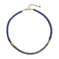 Naturelle Lapis Lazuli collier, avec Acier inoxydable 304, avec 2inch chaînes de rallonge, Plaqué d'or 18K, bijoux de mode & pour femme Environ 17.3 pouce, Vendu par PC[