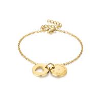 Stainless Steel Charm Bracelet, 304 Stainless Steel, with 3cm extender chain, Vacuum Ion Plating, fashion jewelry & for woman, golden Approx 16 cm [
