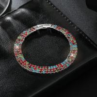Zinc Alloy Rhinestone Bracelets, fashion jewelry & for woman & with rhinestone Approx 18.5 cm 
