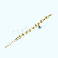 Evil Eye Jewelry Bracelet, Zinc Alloy, with enamel, with 5cm extender chain, gold color plated, fashion jewelry & for woman & enamel, golden cm [