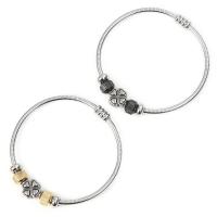 Magnetic Hematite Bracelets, 304 Stainless Steel, with Magnet, Four Leaf Clover, Vacuum Ion Plating, vintage & fashion jewelry & for woman 3mm Approx 18.5 cm [