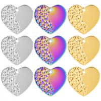 pendentifs de cœur en inox , Acier inoxydable 304, coeur, Placage ionique sous vide, DIY, plus de couleurs à choisir Vendu par PC[
