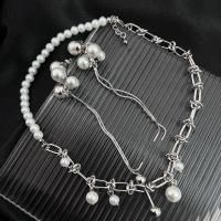 ensembles de bijoux de mode en alliage zinc, alliage de zinc, avec perle de plastique, Placage, styles différents pour le choix & pour femme, Vendu par PC[