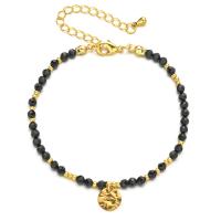 Gemstone Bracelets, 304 Stainless Steel, with Gemstone, with 5cm extender chain, Vacuum Ion Plating, fashion jewelry & for woman Approx 16 cm [