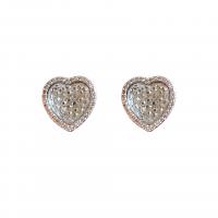 Cubic Zirconia Micro Pave Brass Earring, Copper Alloy, Heart, platinum plated, fashion jewelry & micro pave cubic zirconia & for woman 