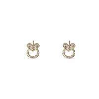 Cubic Zirconia Micro Pave Brass Earring, Copper Alloy, Heart, real gold plated, fashion jewelry & micro pave cubic zirconia & for woman [