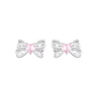 Cubic Zircon Brass Earring, Copper Alloy, Bowknot, platinum plated, fashion jewelry & micro pave cubic zirconia & for woman 