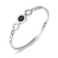 Stainless Steel Bangle, 316L Stainless Steel, with Black Shell, plated, fashion jewelry & enamel 12mm, Inner Approx 58mm [