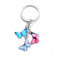 Enamel Zinc Alloy Key Chain, Butterfly, polished, fashion jewelry & for woman 