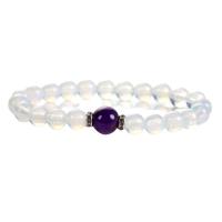 Quartz Bracelets, Clear Quartz, with Amethyst & Zinc Alloy, handmade, Natural & fashion jewelry & for woman, two different colored Approx 18 cm [