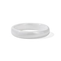 El anillo de dedo unisex, Porcelana, pulido, Joyería & diverso tamaño para la opción & para mujer, Blanco, 6mm, Vendido por UD