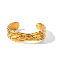 Stainless Steel Cuff Bangle, 304 Stainless Steel, 18K gold plated, fashion jewelry & for woman, golden, Inner Approx 59.4mm 