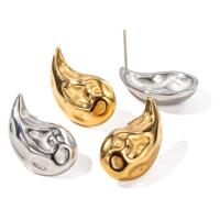 Edelstahl Stud Ohrring, 304 Edelstahl, Vakuum-Ionen-Beschichtung, Modeschmuck & für Frau, keine, 20.7x12.3mm, verkauft von Paar[