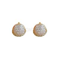 Cubic Zirconia Micro Pave Brass Earring, Copper Alloy, real gold plated, fashion jewelry & micro pave cubic zirconia & for woman 