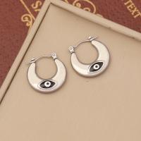 Evil Eye Earrings, 304 Stainless Steel, Vacuum Ion Plating & for woman & enamel 