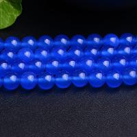Natürliche blaue Achat Perlen, Blauer Achat, poliert, DIY & verschiedene Größen vorhanden, blau, Länge:ca. 36.5-40 cm, verkauft von Strang
