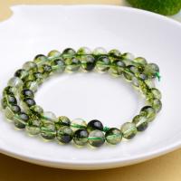 Natürliche klare Quarz Perlen, Klarer Quarz, rund, DIY & verschiedene Größen vorhanden, grün, Länge:ca. 36.5-40 cm, verkauft von Strang[