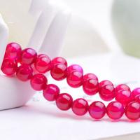Natürliche Rosa Achat Perlen, poliert, DIY & verschiedene Größen vorhanden, Länge:ca. 36.5-40 cm, verkauft von Strang