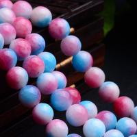 Gefärbtes Chalcedon Perle, poliert, Natürliche & DIY & verschiedene Größen vorhanden, zwei verschiedenfarbige, Länge:ca. 36.5-40 cm, verkauft von Strang[