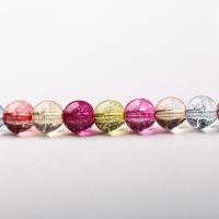 Perles quartz craquelé, Cristal craquelé, poli, Naturel & DIY & normes différentes pour le choix, multicolore Environ 36.5-40 cm, Vendu par brin