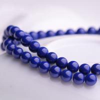 Blaues Erz Perle, rund, poliert, Natürliche & DIY & verschiedene Größen vorhanden, blau, Länge:ca. 36.5-40 cm, verkauft von Strang[