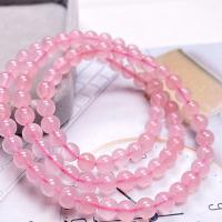 Natürliche Rosenquarz Perlen, rund, poliert, verschiedenen Qualitäten für die Wahl & DIY, Rosa, 6mm, Länge:ca. 54 cm, verkauft von Strang[