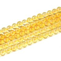 Citrin Naturperlen, Gelbquarz Perlen, rund, poliert, Natürliche & DIY & verschiedene Größen vorhanden, gelb, Länge:ca. 55-58 cm, verkauft von Strang