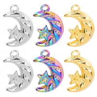 Stainless Steel Pendants, 304 Stainless Steel, Moon and Star, Vacuum Ion Plating, fashion jewelry & DIY 