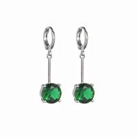 Cubic Zircon Brass Earring, with Cubic Zirconia, Round, plated, fashion jewelry & for woman 