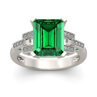 Anneau de diamant d'alliage de zinc sans nickel, bijoux de mode & normes différentes pour le choix & pour femme & avec strass, vert, Vendu par PC[
