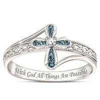 Rhinestone Zinc Alloy Finger Ring, Cross, fashion jewelry & for woman & with rhinestone [