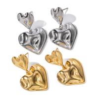 Stainless Steel Drop Earring, 304 Stainless Steel, Heart, Vacuum Ion Plating, fashion jewelry & for woman [