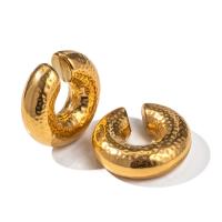 Stainless Steel Clip Earrings, 304 Stainless Steel, 18K gold plated, fashion jewelry & for woman, golden [