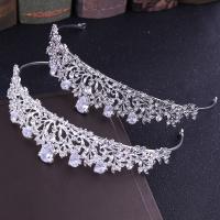 Bridal Tiaras, Zinc Alloy, for woman & with cubic zirconia & with rhinestone Inner Approx 145mm 