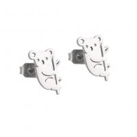 Stainless Steel Stud Earring, 304 Stainless Steel, Koala, fashion jewelry & for woman, original color [