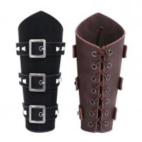 PU Leather Arm Bangle, with Wax Cord & Iron, handmade, for man 195mm cm [