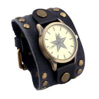 Мужская наручные часы, Шнур из натуральной кожи, с Стеклянный & цинковый сплав, Связанный вручную, ювелирные изделия моды, Много цветов для выбора, 52mm, длина:24 см, продается PC