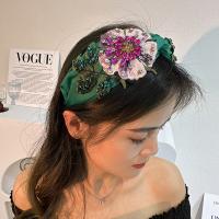 Bandeaux pour les cheveux, tissu, fleur, bijoux de mode, vert Vendu par PC[