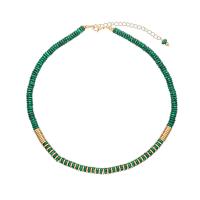 Verde Collar Aventurina, Partículas de acero, con Aventurina, con 2.76inch extender cadena, chapado en oro real, Estilo bohemio & para mujer, longitud:aproximado 17.5 Inch, Vendido por UD[