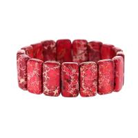Impression Jasper Bracelet, Rectangle, fashion jewelry & Unisex, red Approx 18 cm 