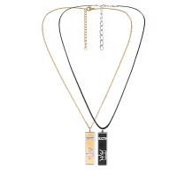 Couple Stainless Steel Necklace, 304 Stainless Steel, with 1.97inch,2.36inch extender chain, plated, 2 pieces & fashion jewelry & Unisex Approx 17.32 Inch [