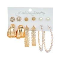 Zinc Alloy Stud Earring, with Iron, 6 pieces & fashion jewelry & for woman [