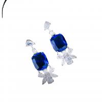 Rhinestone Brass Stud Earring, with Glass Rhinestone, platinum color plated, fashion jewelry & for woman [