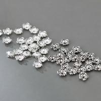 Sterling Silber Perlenkappen, 925 Sterling Silber, Blume, Antikes Finish, DIY, keine, 7mm, Bohrung:ca. 1.3mm, verkauft von PC[