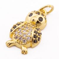 Sterling Silver Rhinestone Pendants, 925 Sterling Silver, Owl, gold color plated, DIY & micro pave cubic zirconia Approx 3mm 